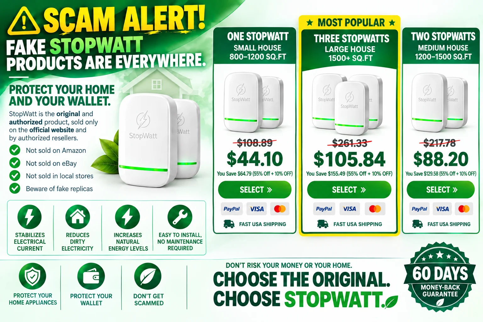 StopWatt scam warning fake listings